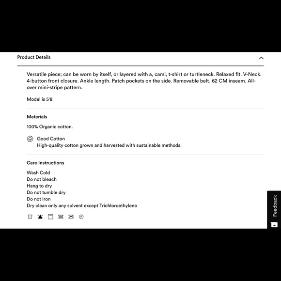 Frank & Oak Good Cotton Button-Up Striped Jumpsuit - Picture 7 of 7